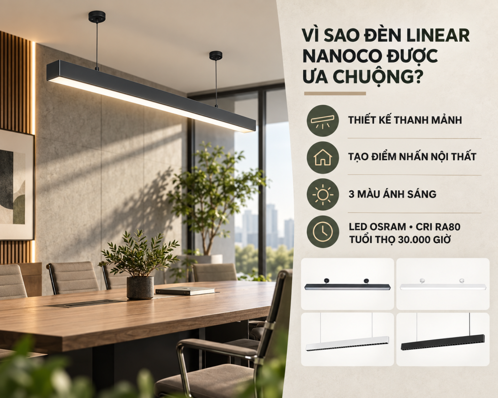 Vì sao Đèn Thả Trần - LINEAR Nanoco được ưa chuộng?
