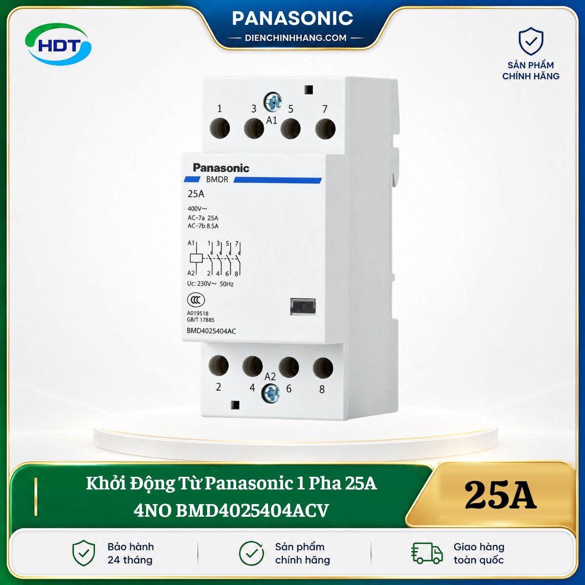 Khởi Động Từ Panasonic 1 Pha 25A 4NO BMD4025404ACV