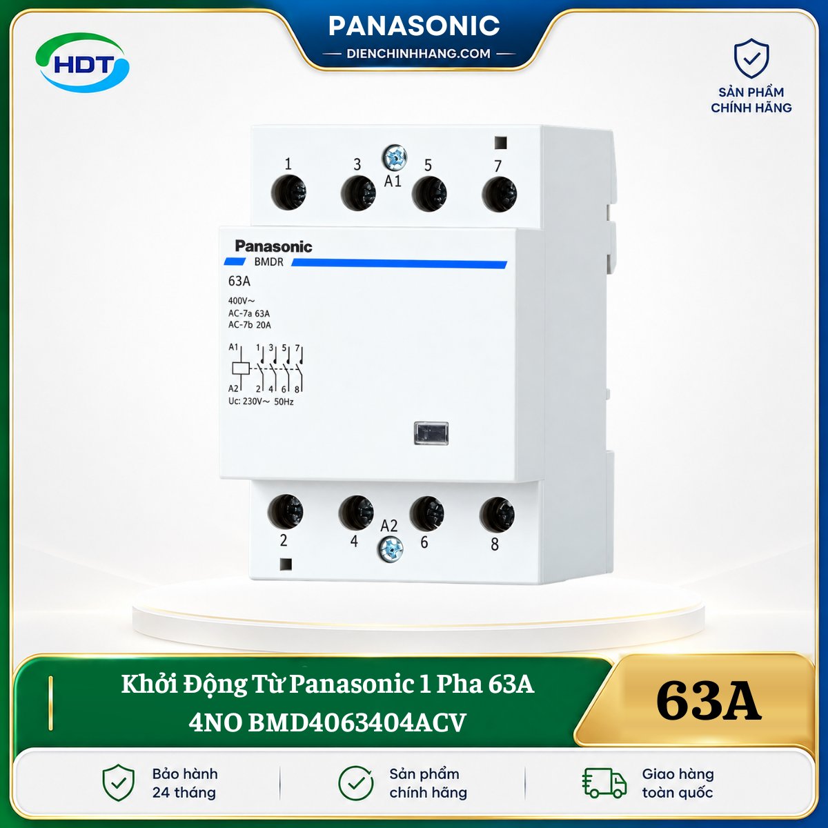 Khởi Động Từ Panasonic 1 Pha 63A 4NO BMD4063404ACV