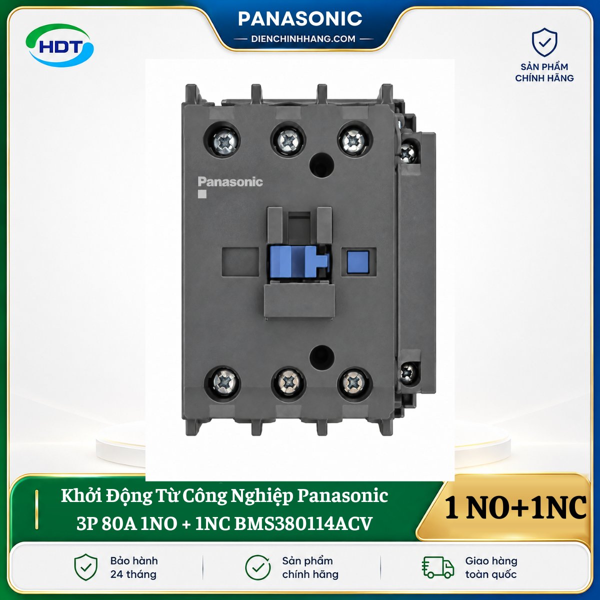 Khởi Động Từ Công Nghiệp Panasonic 3P 80A 1NO + 1NC BMS380114ACV