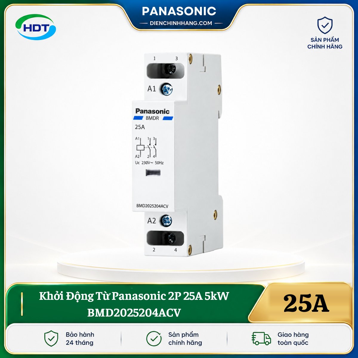 Khởi Động Từ Panasonic 2P 25A 5kW BMD2025204ACV