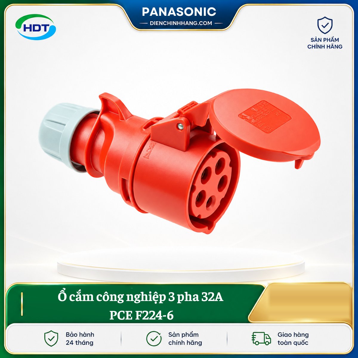 Ổ cắm công nghiệp 3 pha 32A PCE F224-6