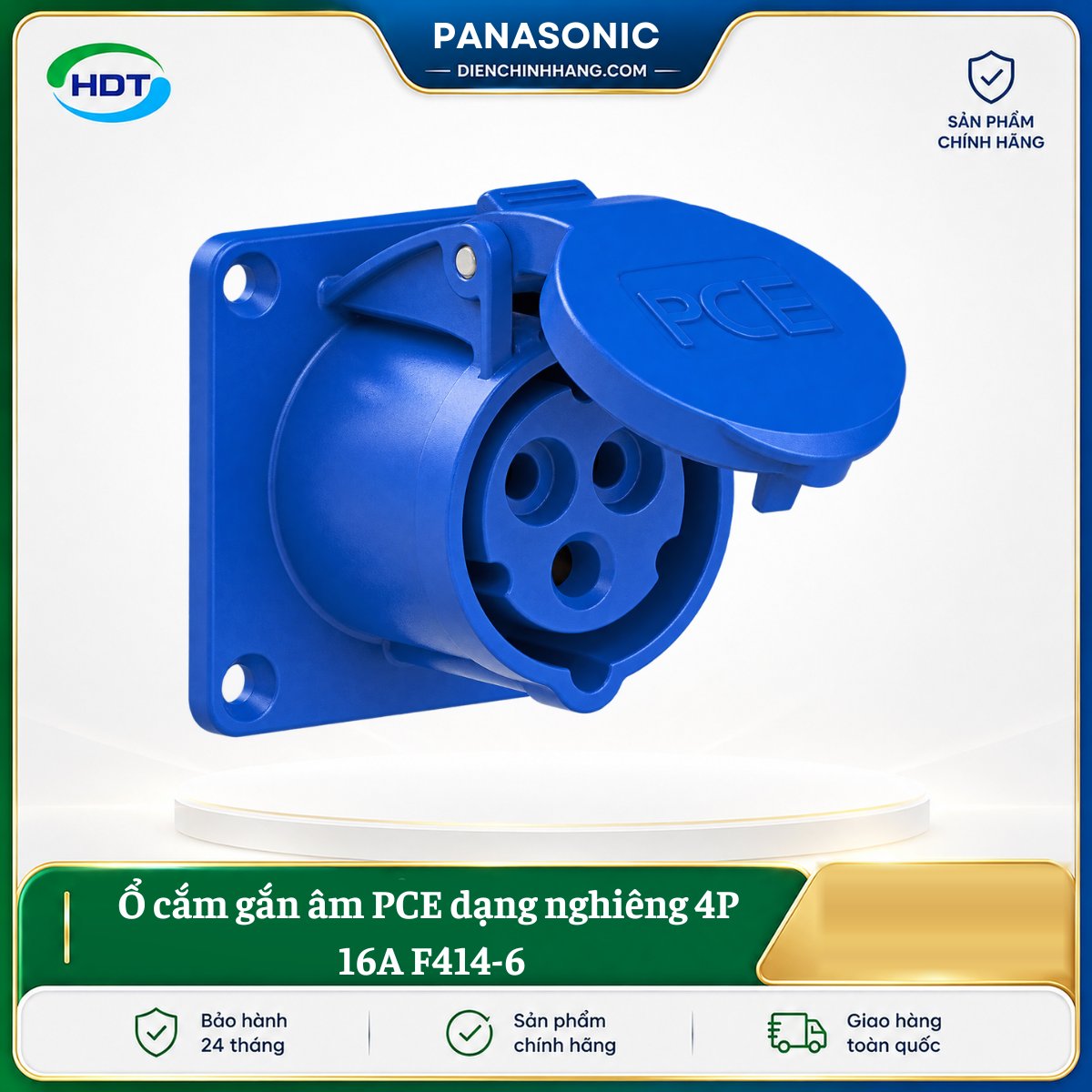 Ổ cắm gắn âm PCE dạng nghiêng 4P 16A F414-6