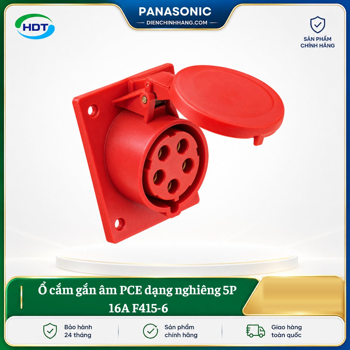 Ổ cắm gắn âm PCE dạng nghiêng 5P 16A F415-6