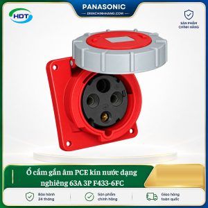 Ổ cắm gắn âm PCE kín nước dạng nghiêng 63A 3P F433-6FC