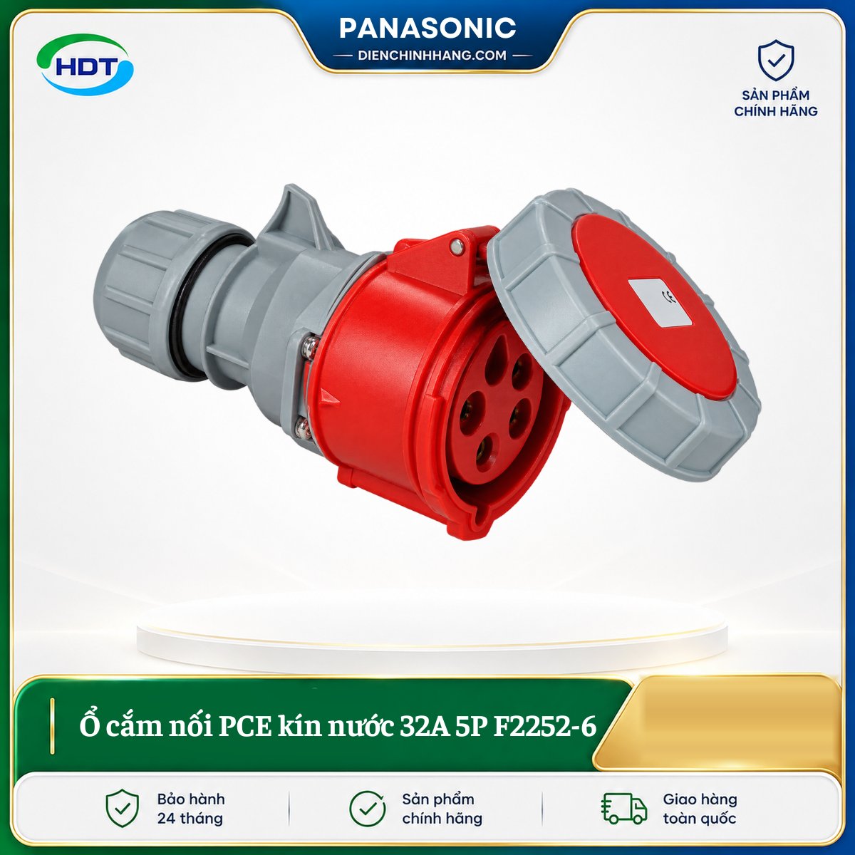 Ổ cắm nối PCE kín nước 32A 5P F2252-6
